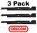 3 Pack Oregon 91-209 Mower Blade Fits Kees 101733