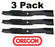 3 Pack Oregon 91-218 Mower Blade Fits Bobcat 32022