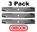 3 Pack Oregon 91-244 Mower Blade Fits Ariens 00173800 03498400 00272800