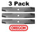 3 Pack Oregon 91-244 Mower Blade for Gravely 14668 40"