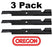 3 Pack Oregon 91-312 Mower Blade Fits DR 225381