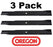 3 Pack Oregon 91-378 Mower Blade Fits Hustler 794214 794214X