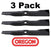 3 pack Oregon 91-381 Mower Blade fits John Deere M115495