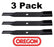 3 Pack Oregon 91-394 Mower Blade for John Deere AM100538 M87622 M141785 60"