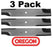 3 Pack Oregon 91-508 Mower Blade fits Dixie Chopper 30227-50H 30227-H 30227-N