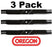 3 Pack Oregon 91-526 Mower Blade fits Dixie Chopper 30227-74X