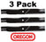 3 Pack Oregon 91-527 Mower Blade for Dixie Chopper 30227-60X 60" X Style