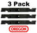 3 Pack Oregon 91-531 Mower Blade fits Bush Hog 88668