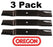 3 Pack Oregon 91-557 Mower Blade fits Country Clipper H1665