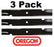 3 Pack Oregon 91-622 Mower Blade Fits DR 225381