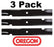 3 Pack Oregon 91-622 Mower Blades for Lesco 50125 36" 52"