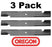 3 Pack Oregon 91-626 Mower Blade Fits Kees 101733