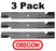 3 Pack Oregon 91-626 Mower Blade for Wright 71440003 61"