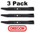 3 Pack Oregon 91-705 Mower Blade for Simplicity 1704100 44" Regent