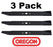 3 Pack Oregon 91-706 Mower Blade for Simplicity 1708229 50"