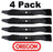 4 Pack Oregon 91-057 Mower Blade for Cub Cadet 759-3829 742-3032