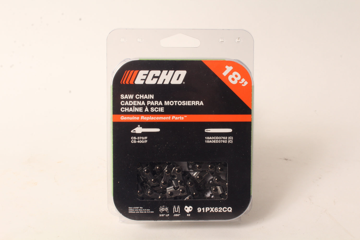 Genuine Echo 91PX62CQ 18" 3/8" .050" 62 DL Saw Chain Loop OEM