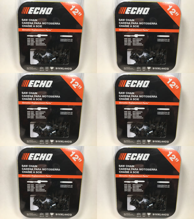 6 PK Genuine Echo 91VXL44CQ 3/8" .050" 44 DL Low Profile Saw Chain Loop OEM