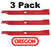 3 Pack Oregon 92-025 Mower Blade Fits Encore 543294