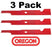 3 Pack Oregon 92-030 Mower Blade Fits Encore 543293