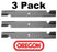 3 Pack Oregon 92-031 Mower Blade Fits Encore 543294