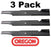 3 Pack Oregon 92-054 Mower Blade Fits Everide 191107