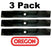 3 Pack Oregon 92-103 Mower Blade for John Deere GX21380 GY20684 54"