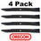 4 Pack Oregon 92-151 Mower Blade Fits Ariens 00450300 03253800