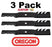 3 Pack Oregon 92-616 Mower Blade Gator G3 Fits John Deere AM137757 AM137758