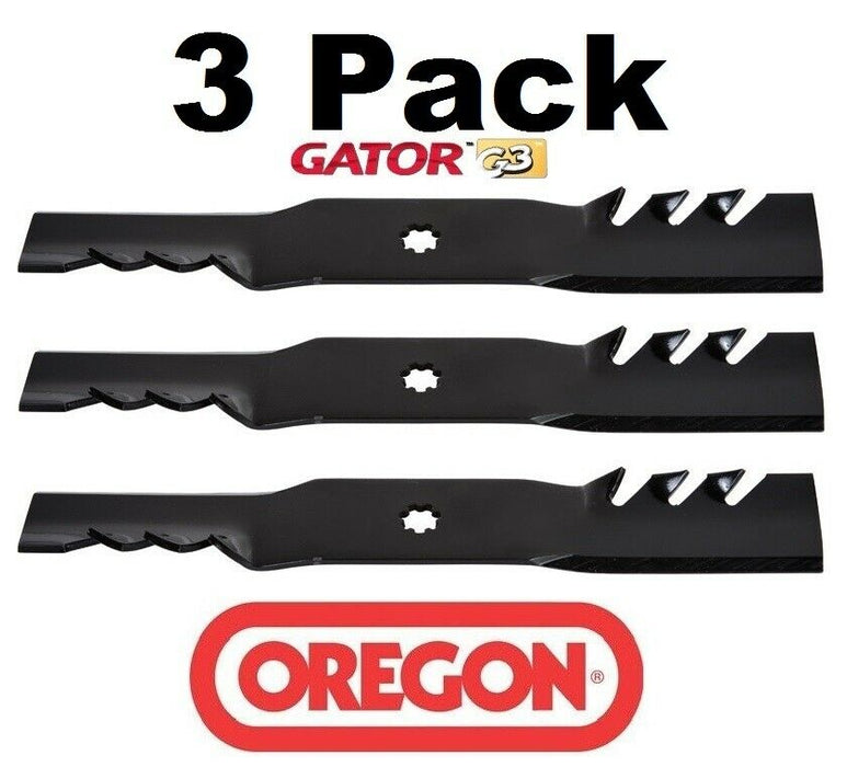 3 Pack Oregon 92-616 Mower Blade Gator G3 Fits John Deere AM137757 AM137758