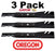 3 Pack Oregon 92-675 Gator Blade for John Deere GX20250 GX20568 48" 100 Series