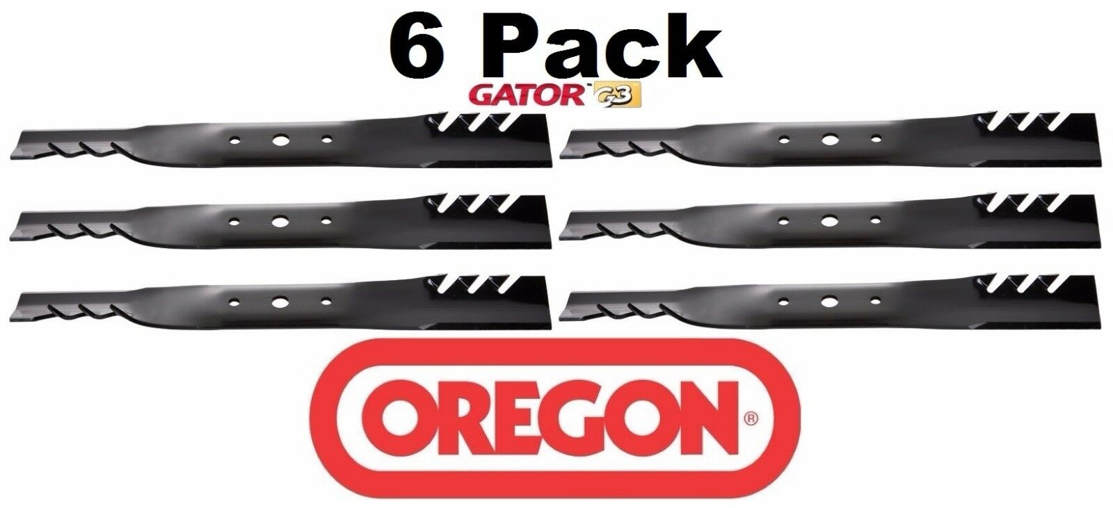 6 Pack Oregon 92-676 Gator Blade Fits John Deere GX20249 GX20819 GX20567 42"