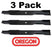 3 Pack Oregon 92-743 Mower Blade Fits Hustler 796623 796623X 796623Y