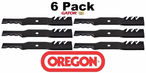 6 Pack Oregon 92-616 3-in-1 Gator Blade for John Deere GX21784 48" 145 155C