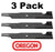 3 Pack Oregon 93-005 Mower Blade Fits John Deere GX20434