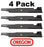 4 Pack Oregon 93-005 Mower Blade Fits Bobcat 03239 32061 3239