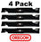 4 Pack Oregon 93-006 Mower Blade Fits Bobcat 32022 32022A 32022HD WM132022