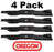 4 Pack Oregon 93-010 Mower Blade Fits Bobcat 112111-02