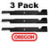 3 Pack Oregon 94-053 Mower Blade Fits DR 225381