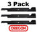 3 Pack Oregon 94-053 Mower Blade Fits Ferris 5101756S