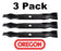 3 Pack Oregon 95-045 Mower Blade for AYP 145708 152443 163819