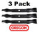 3 Pack Oregon 95-045 Mower Blade Fits Husqvarna 130652 145708