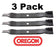 3 Pack Oregon 95-052 Mower Blade Fits AYP Husqvarna Sears Poulan 170698 176084