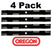 4 Pack Oregon 95-074 Mower Blade Fits Husqvarna 403107 531309715 532403107