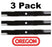 3 Pack Oregon 95-084 Mower Blade Fits Kees 539112078