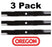 3 Pack Oregon 95-084 Mower Blade for Husqvarna 112078 42" EZ Mowers