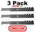 3 Pack Oregon 95-088 Mower Blade Gator G3 Fits Kees 539112078