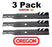 3 Pack Oregon 95-614 Gator Blade Fits AYP Husqvarna Sears Poulan 152443 163819