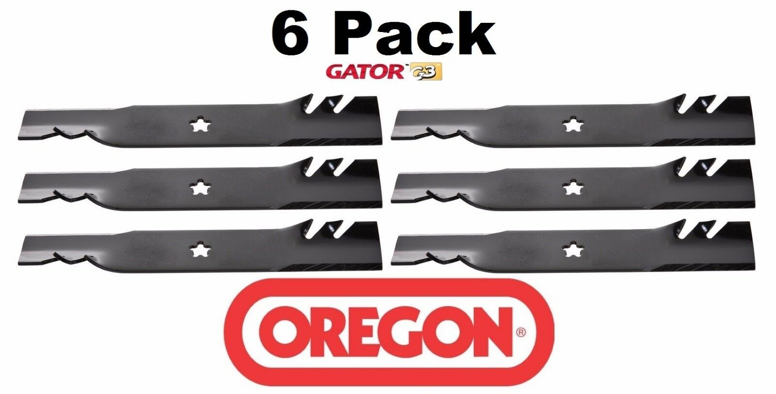 6 Pack Oregon 95-614 Gator Blade Fits AYP Husqvarna Sears Poulan 170698 176084