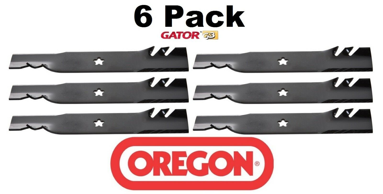 6 Pack Oregon 95-614 Mower Blade Gator G3 fits Craftsman 145708 152443 163819